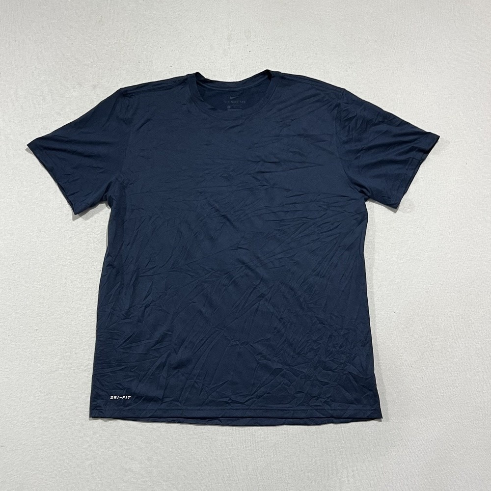 Nike Men Blue Shirt Dri Fit Gym Running Active Size XL